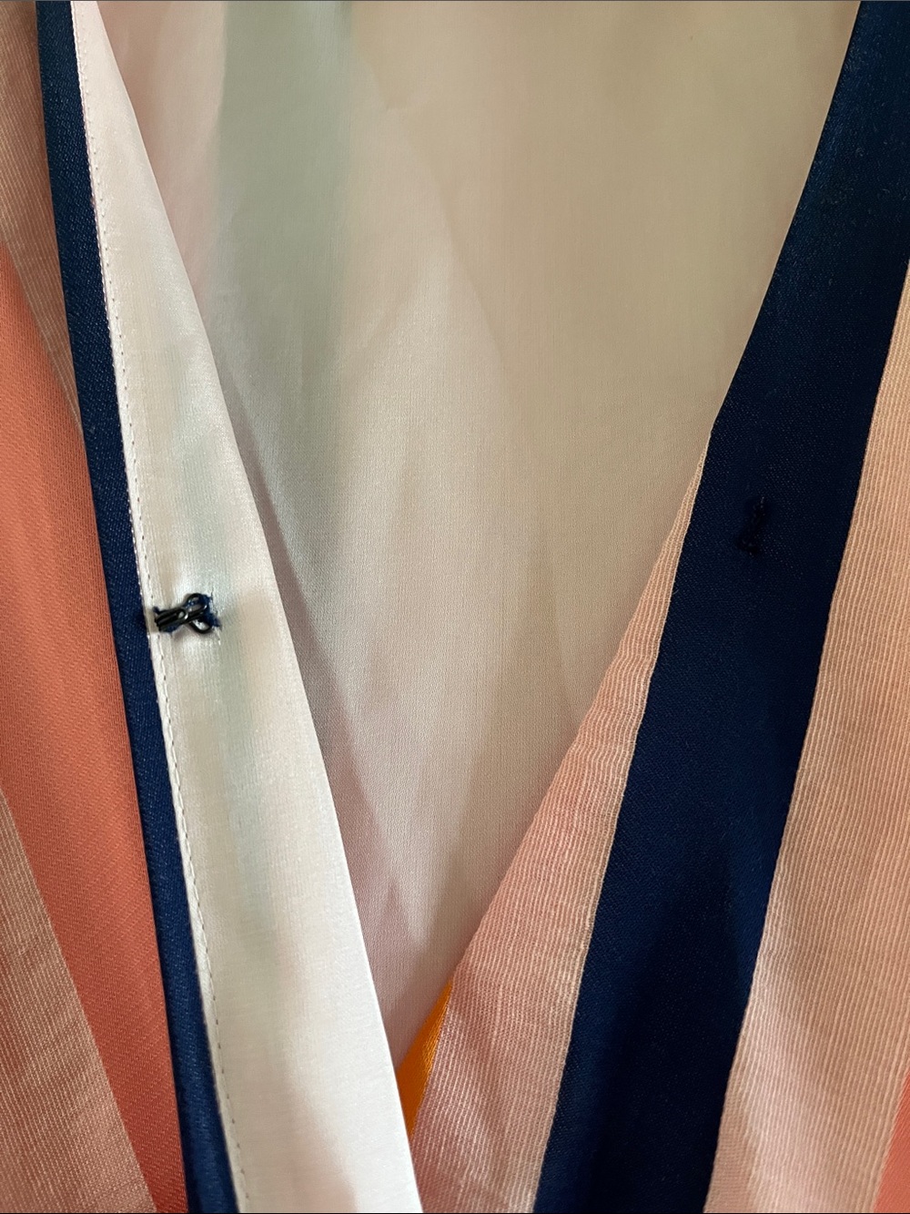 Trina Turk Endless Striped Wrap Midi Dress Pink Navy Size 2 - Picture 9 of 10